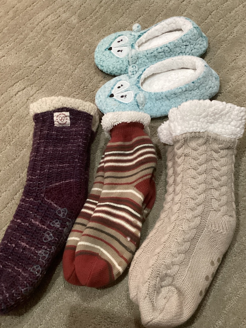 Fuzzy socks and slippers bundle